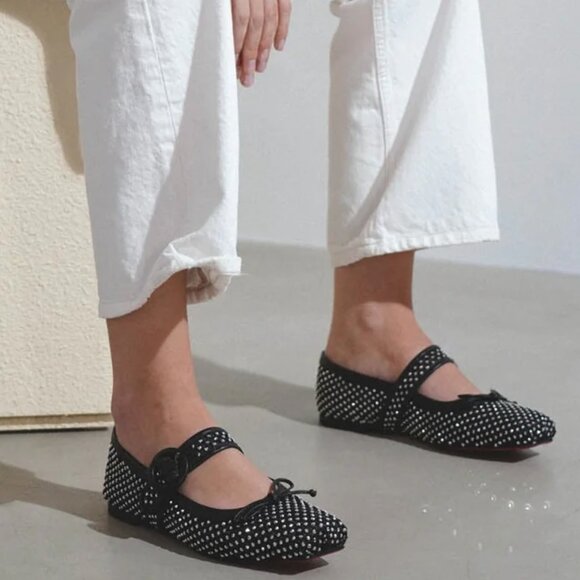 Christian Louboutin MAMASTRAPITINA Strass Crystal Mesh Ballerina Flat Shoes - Picture 7 of 16